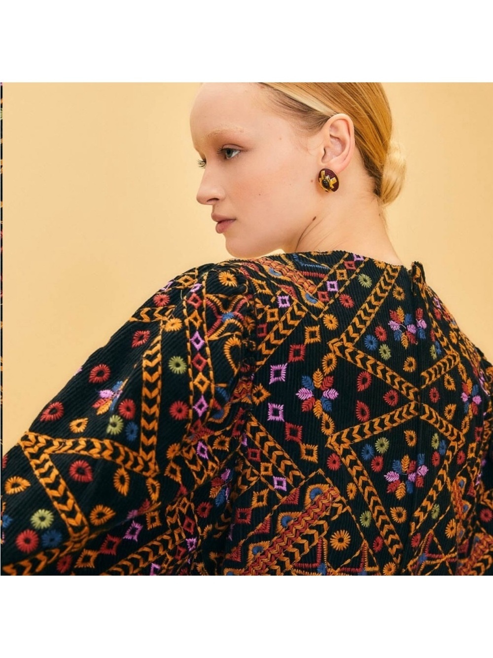 Farm Rio: Embroidered Corduroy
Puff Sleeve Mini Dress - Picture 8 of 15